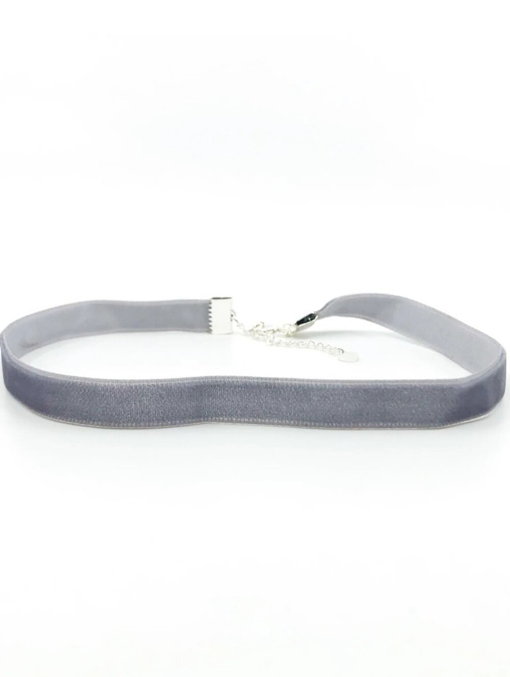 Gray Velvet Choker Necklace